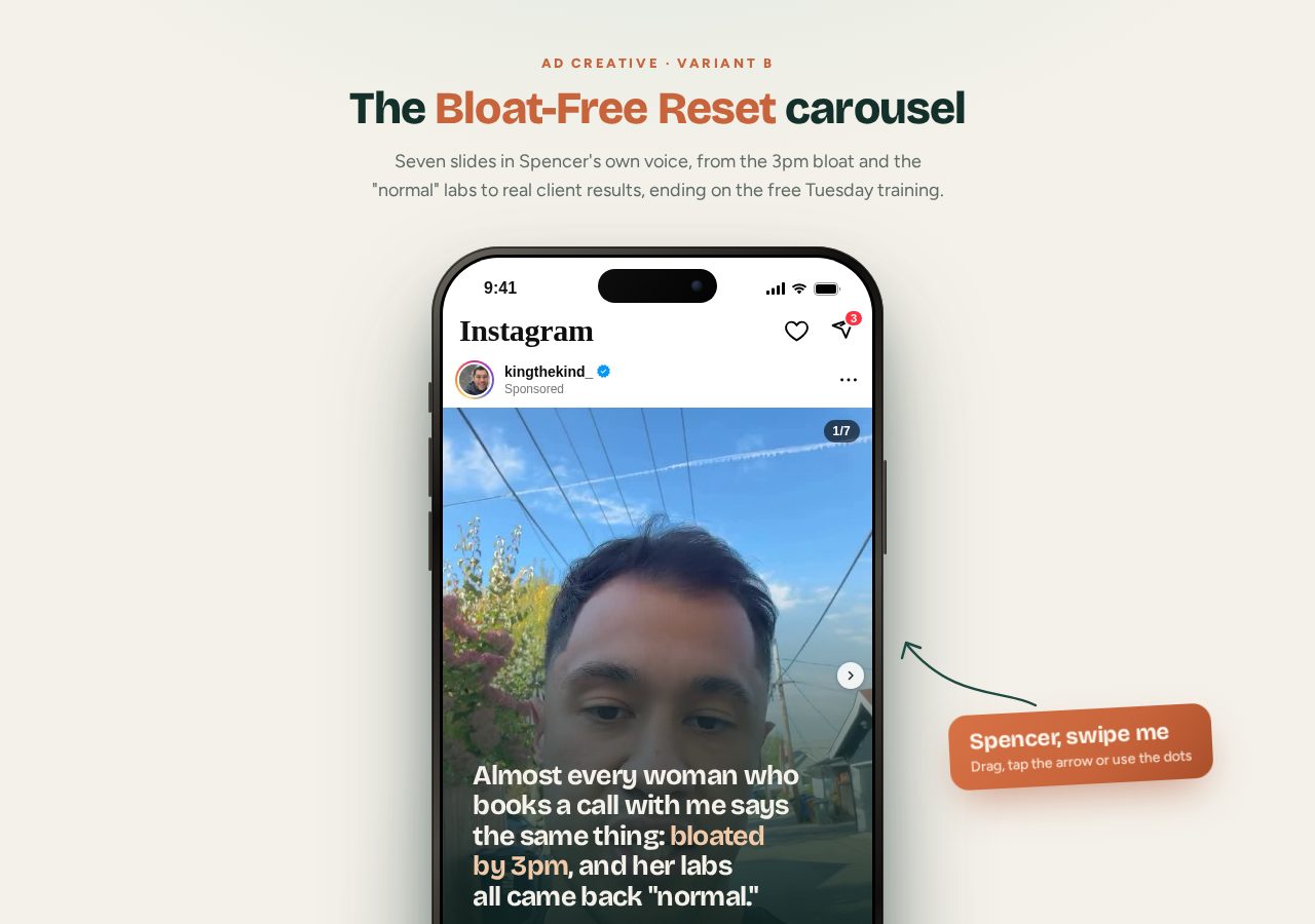 Carousel ad preview